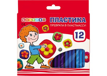 Набор пластики для лепки  "Цветик" (12 цветов) 240гр
